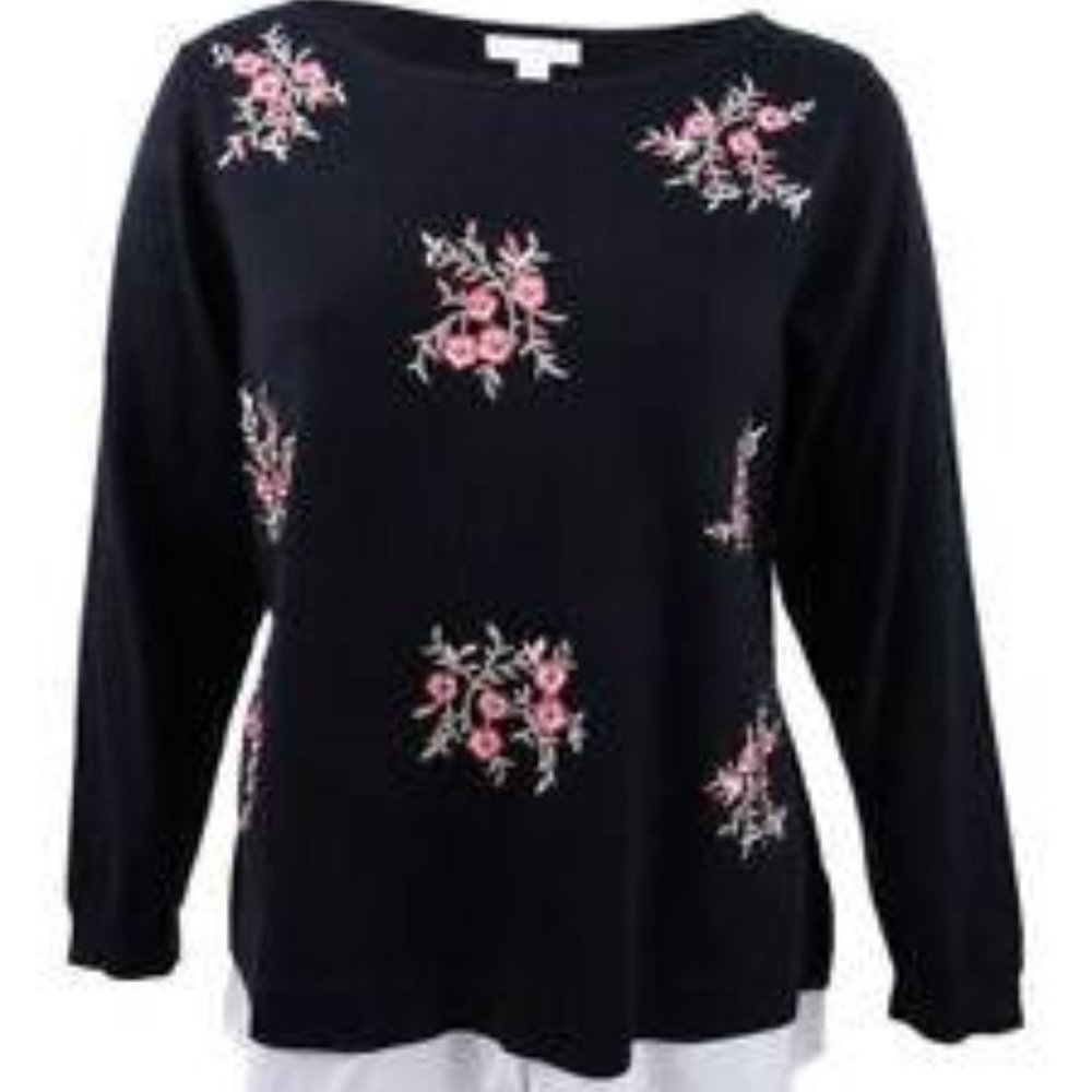 Embellished Layered-Look Sweater - 3X